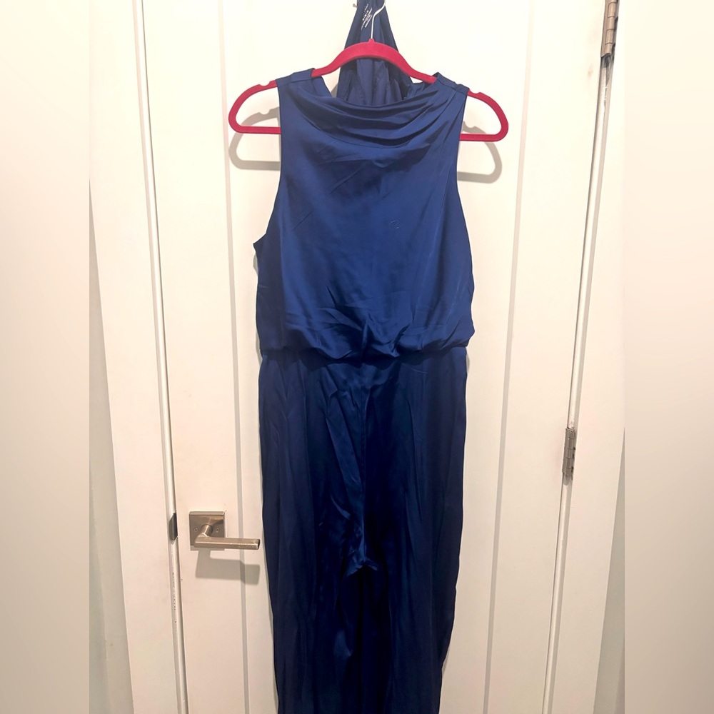 Elegant Blue Sleeveless Jumpsuit